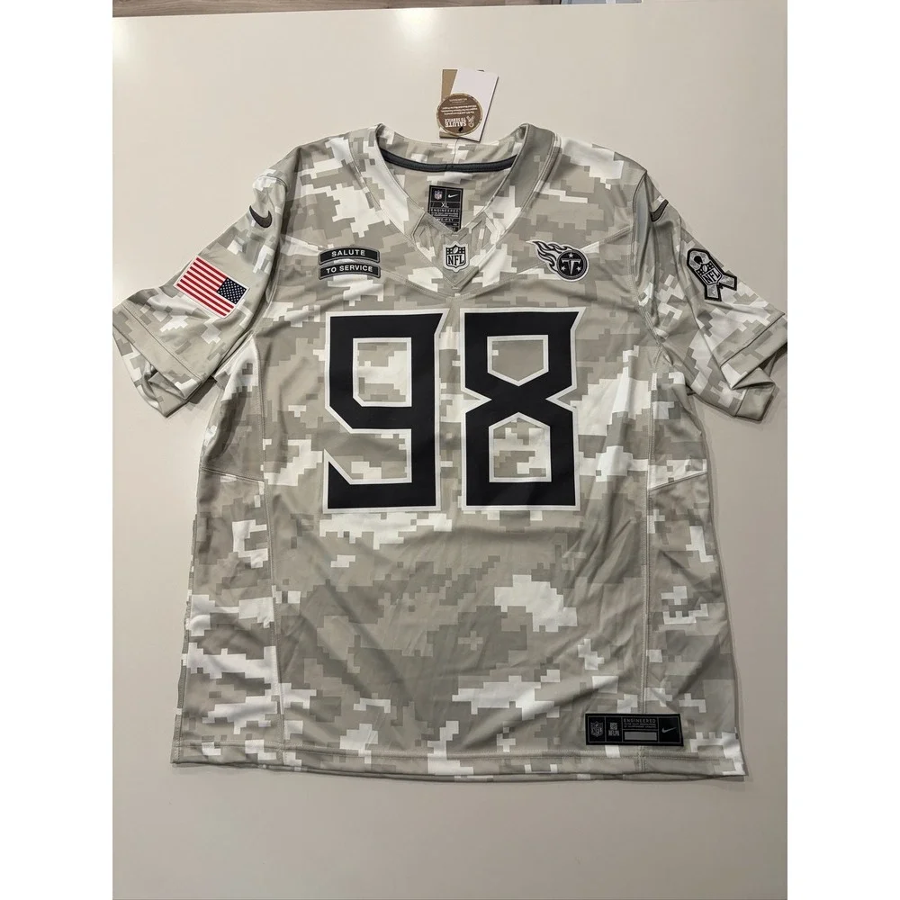 Nike Salute to Service Tennessee Titans Jersey Men's XL Digital Camo #98 Simmons